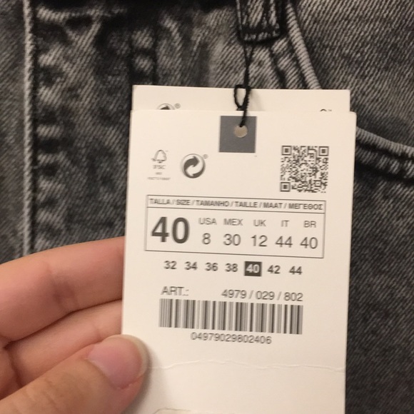 Zara Grey Wide Leg Jeans - Picture 9 of 13